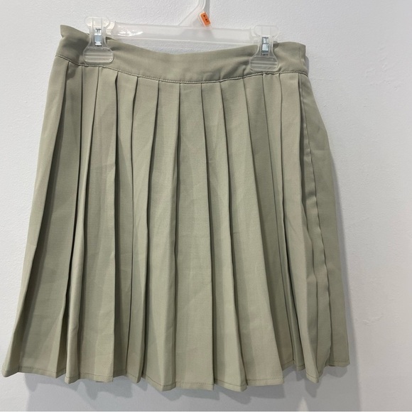 Papermoon Pleated Light gray/taupe Mini Skirt, Size S, Side Zipper - Picture 7 of 10